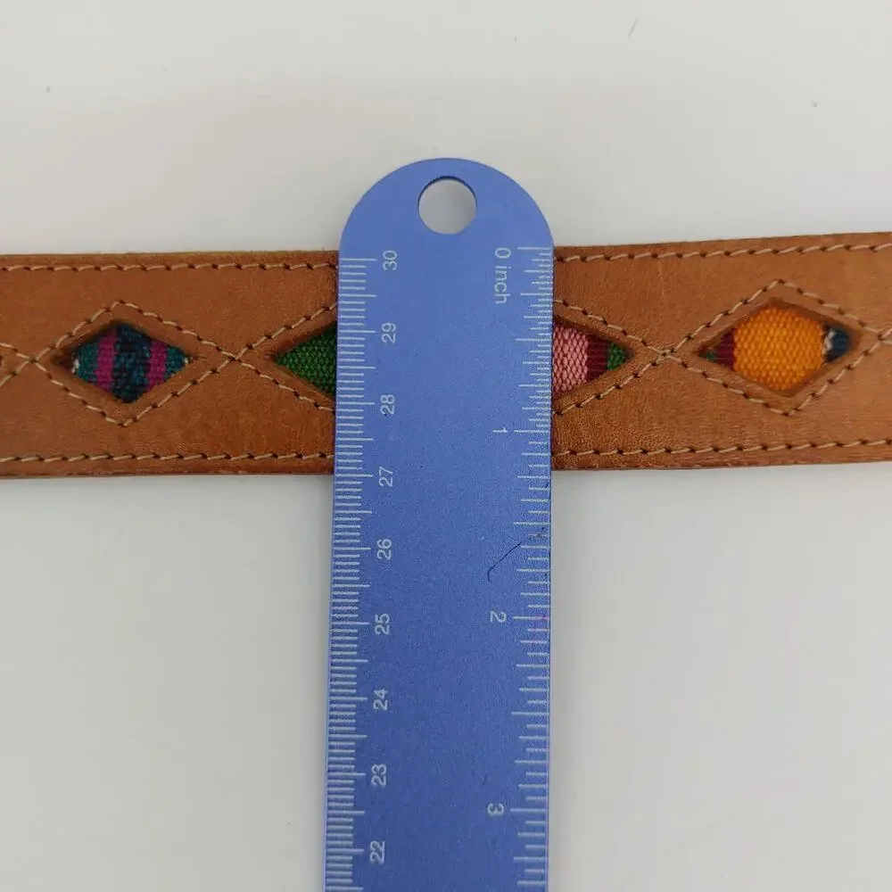 Women's Hand Woven Guatemalan Leather Belt Size Medium